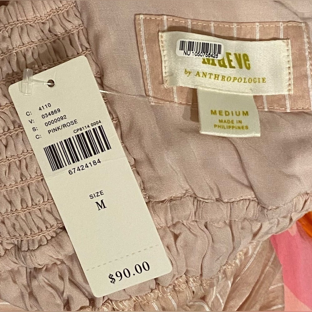 NWT Maeve Shirred Peplum Top Size M - Picture 9 of 9